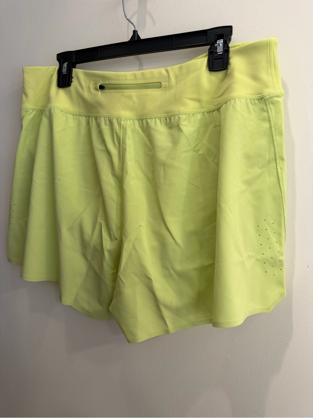 Women’s Athletic Running Shorts XL – Lime Green High Rise Performance Shorts - Picture 4 of 7